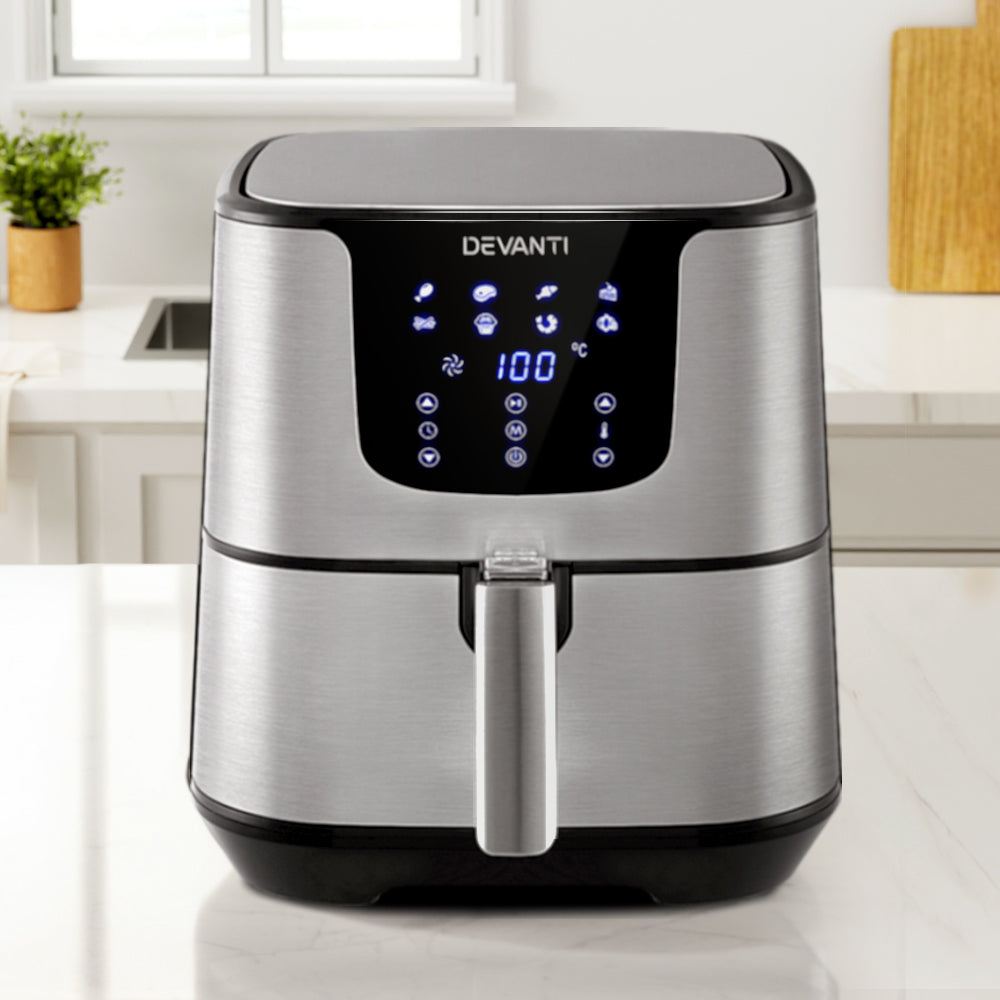 Devanti Air Fryer 7L LCD Fryers Oil Free Oven Airfryer Kitchen Healthy Cooker