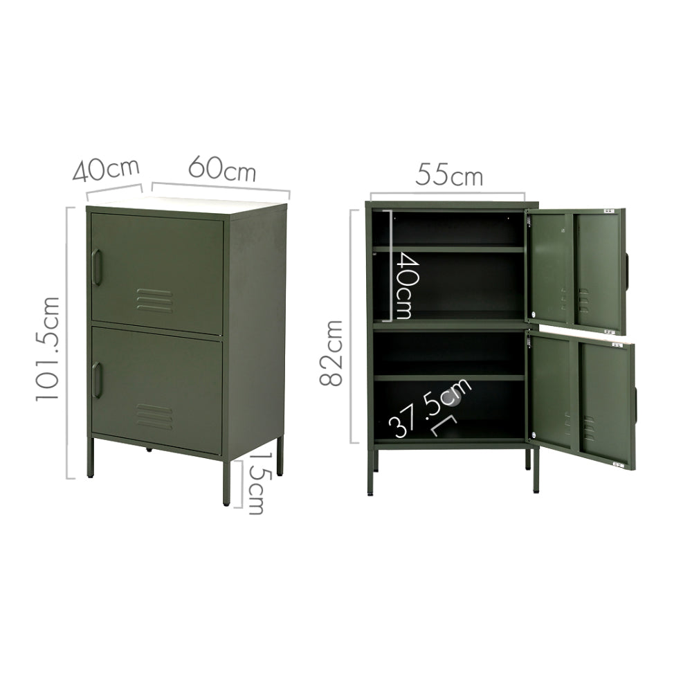 ArtissIn Double Storage Cabinet Shelf Organizer Bedroom Green