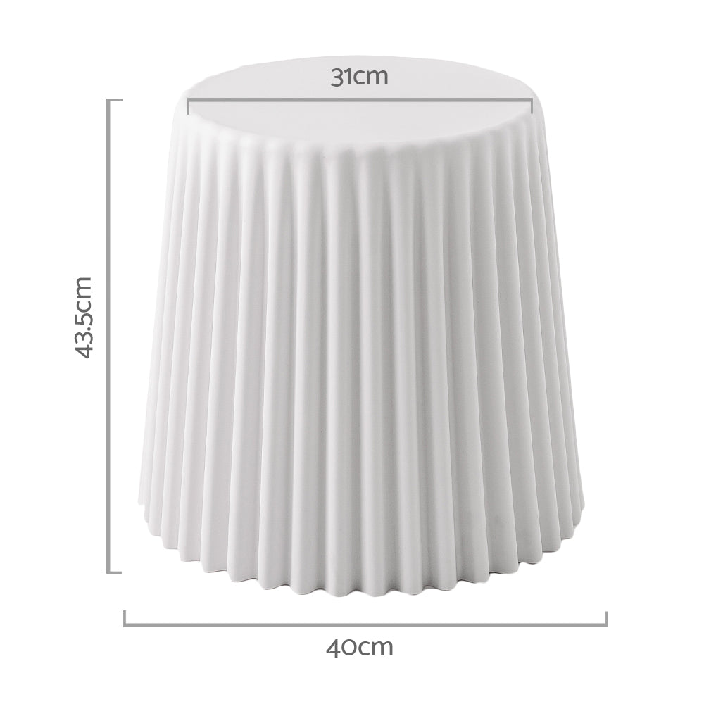 ArtissIn Set of 2 Cupcake Stool Plastic Stacking Stools Chair Outdoor Indoor White