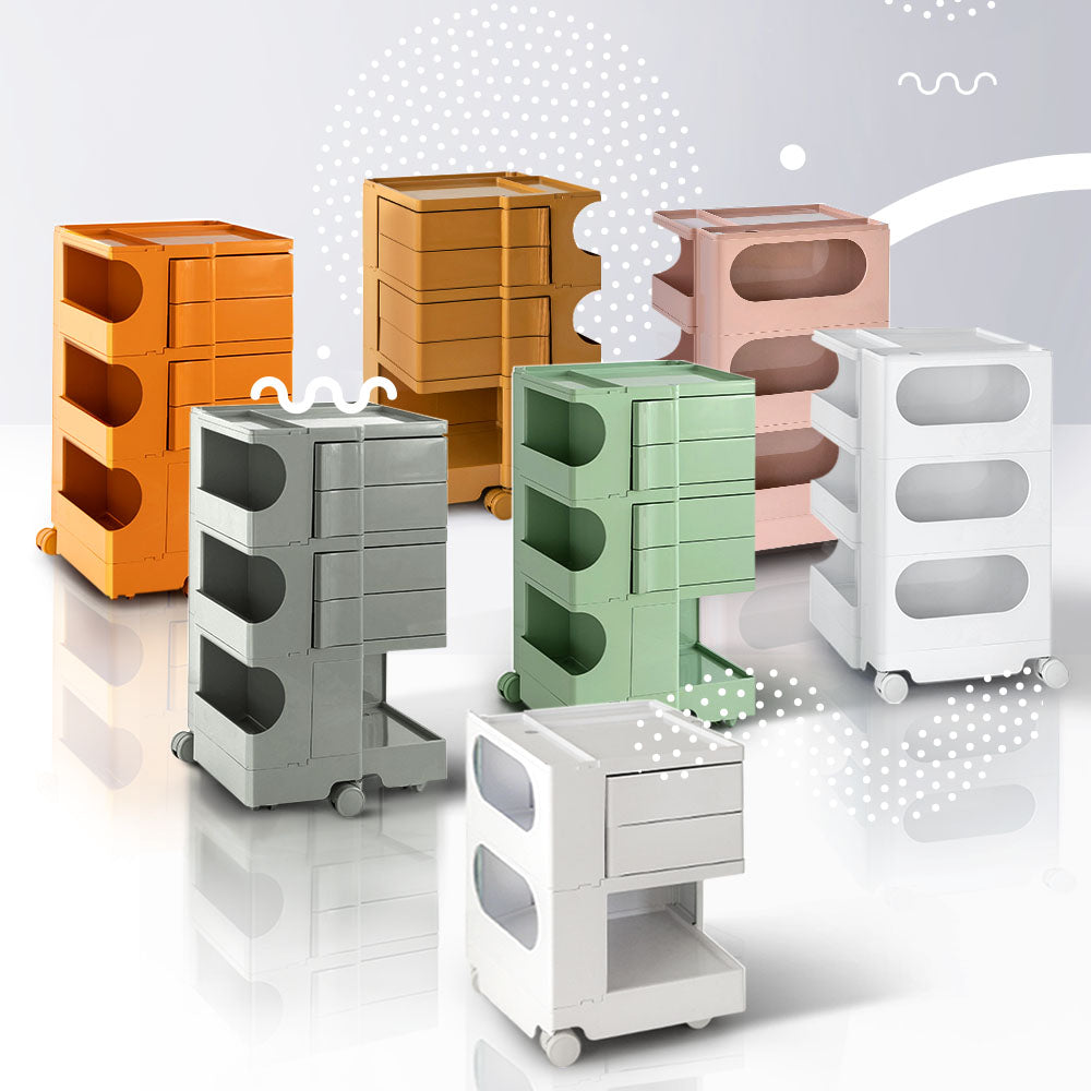 ArtissIn Bedside Table Side Tables Nightstand Organizer Replica Boby Trolley 5Tier Green