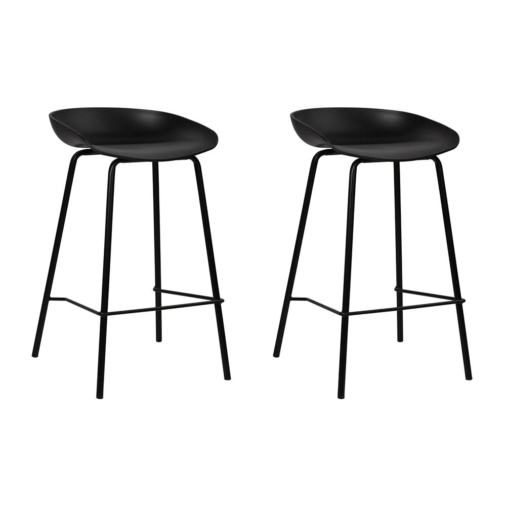 Artiss Set of 2 Metal Bar Stools - Black