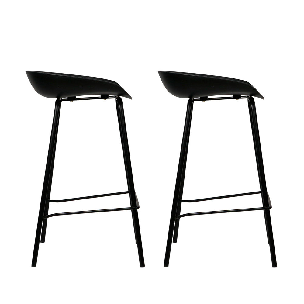 Artiss Set of 2 Metal Bar Stools - Black