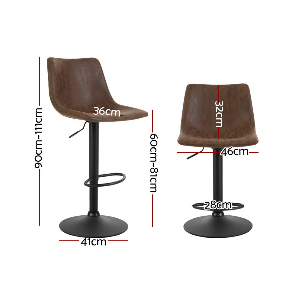 Artiss Kitchen Bar Stools Gas Lift Stool Chairs Swivel Barstools Vintage Fabric