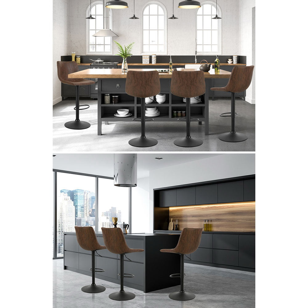 Artiss Kitchen Bar Stools Gas Lift Stool Chairs Swivel Barstools Vintage Fabric