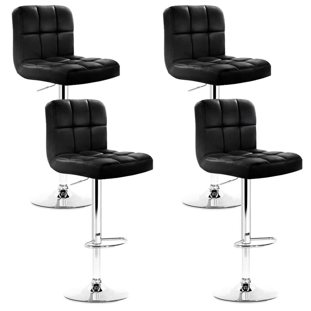 Artiss Set of 4 Bar Stools Gas lift Swivel - Steel and Black