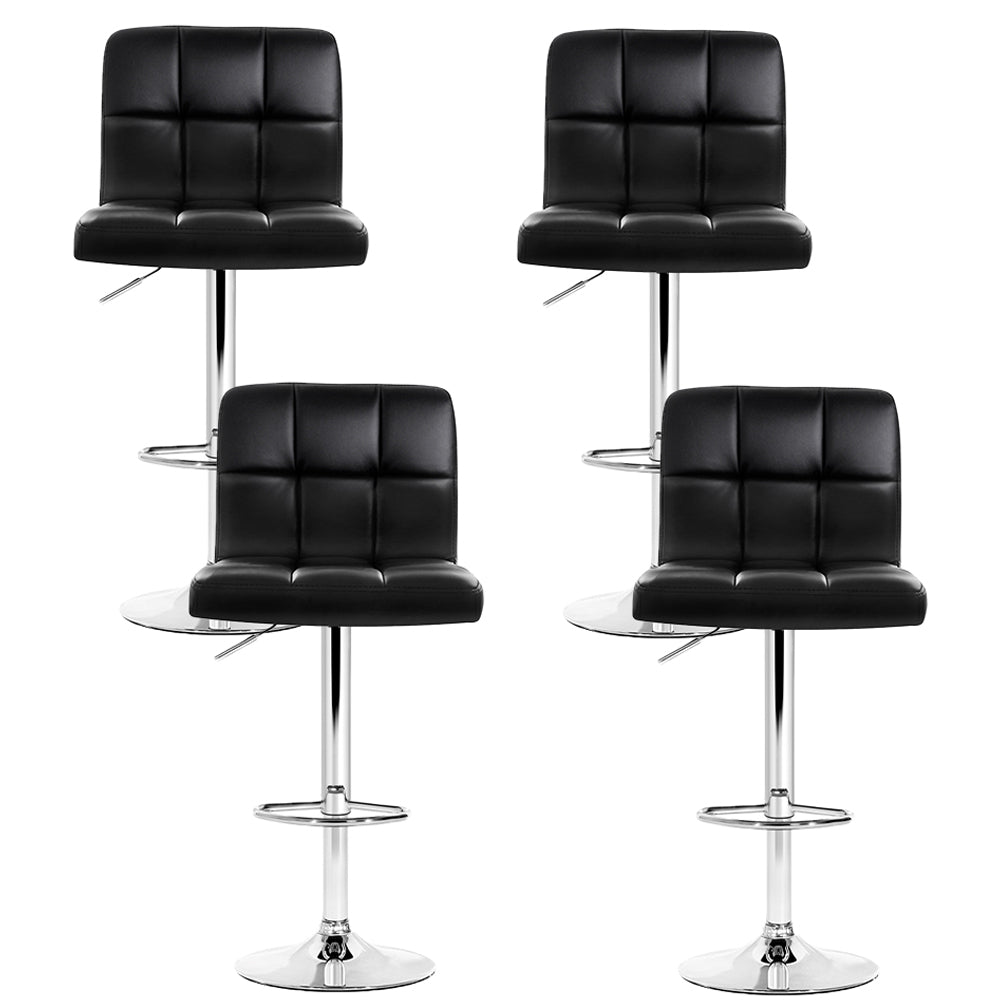 Artiss Set of 4 Bar Stools Gas lift Swivel - Steel and Black