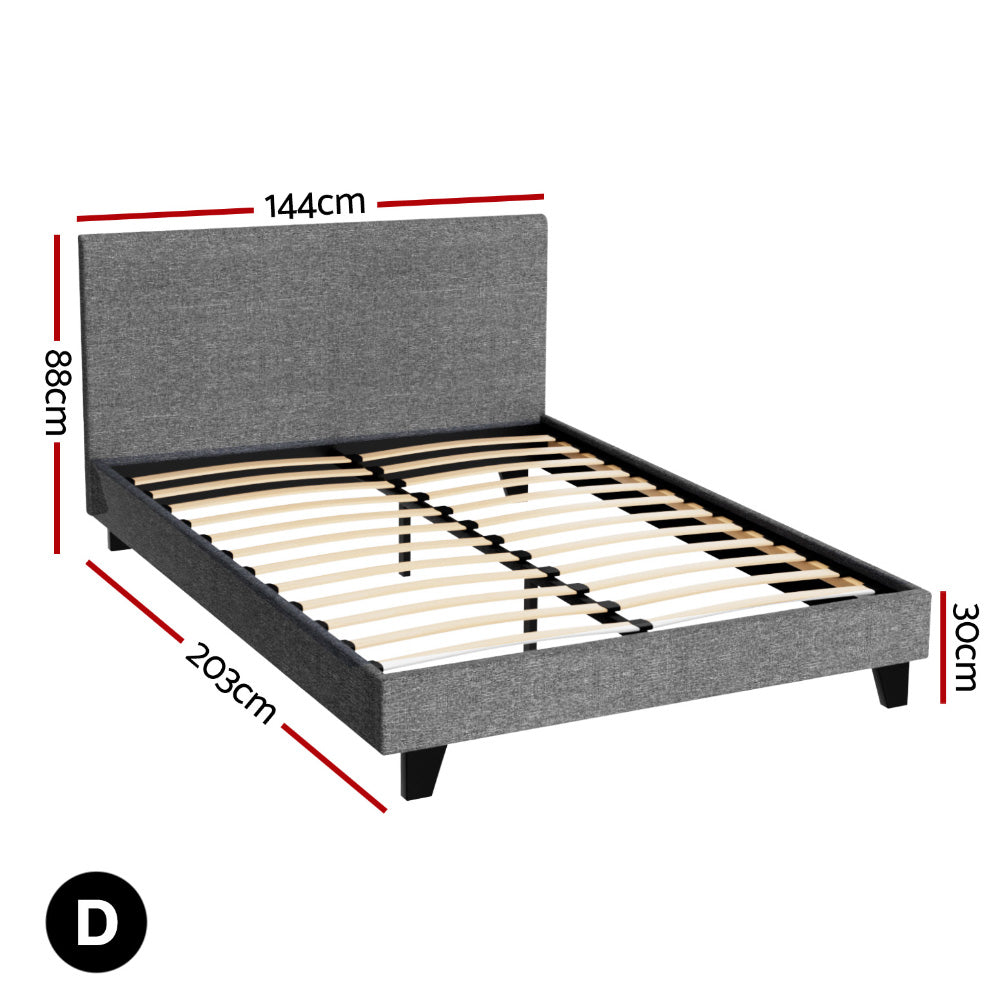 Artiss Neo Bed Frame Fabric - Grey Double