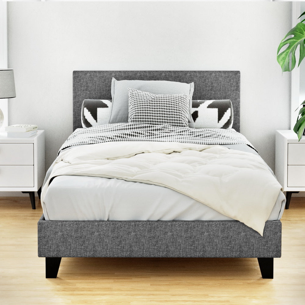 Artiss Neo Bed Frame Fabric - Grey King Single