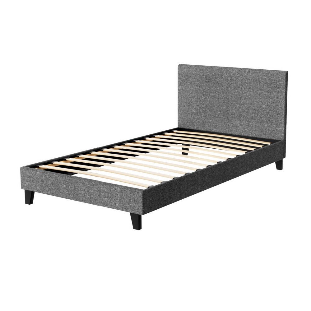 Artiss Neo Bed Frame Fabric - Grey King Single