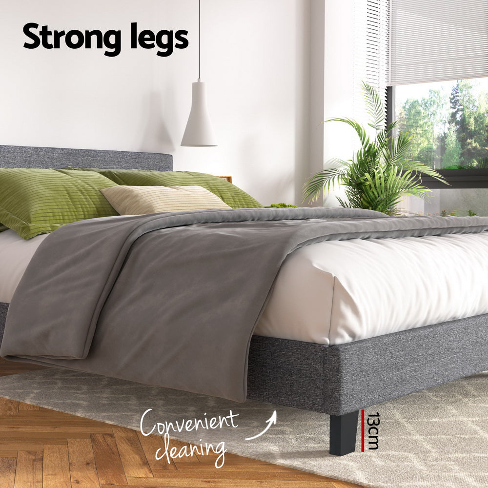 Artiss Neo Bed Frame Fabric - Grey Queen