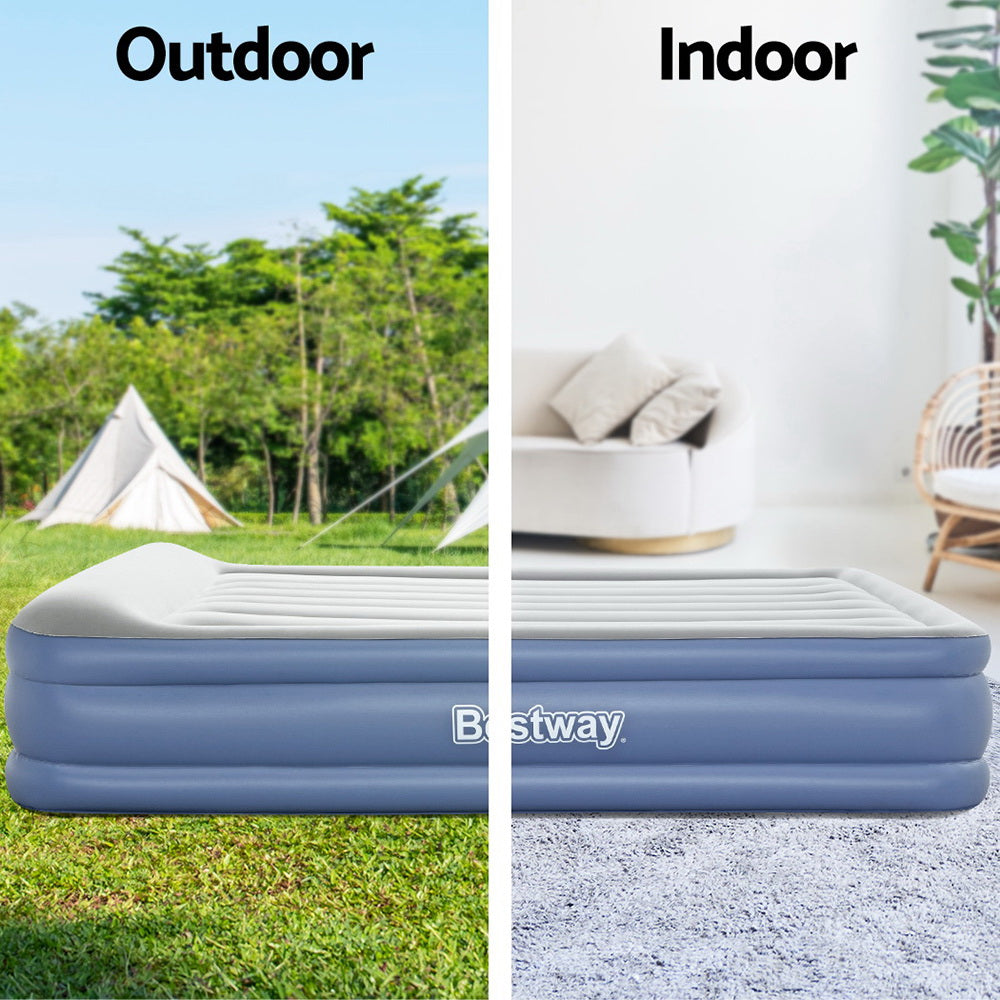 Bestway Queen Air Bed Inflatable Mattress Sleeping Mat Battery Built-in Pump