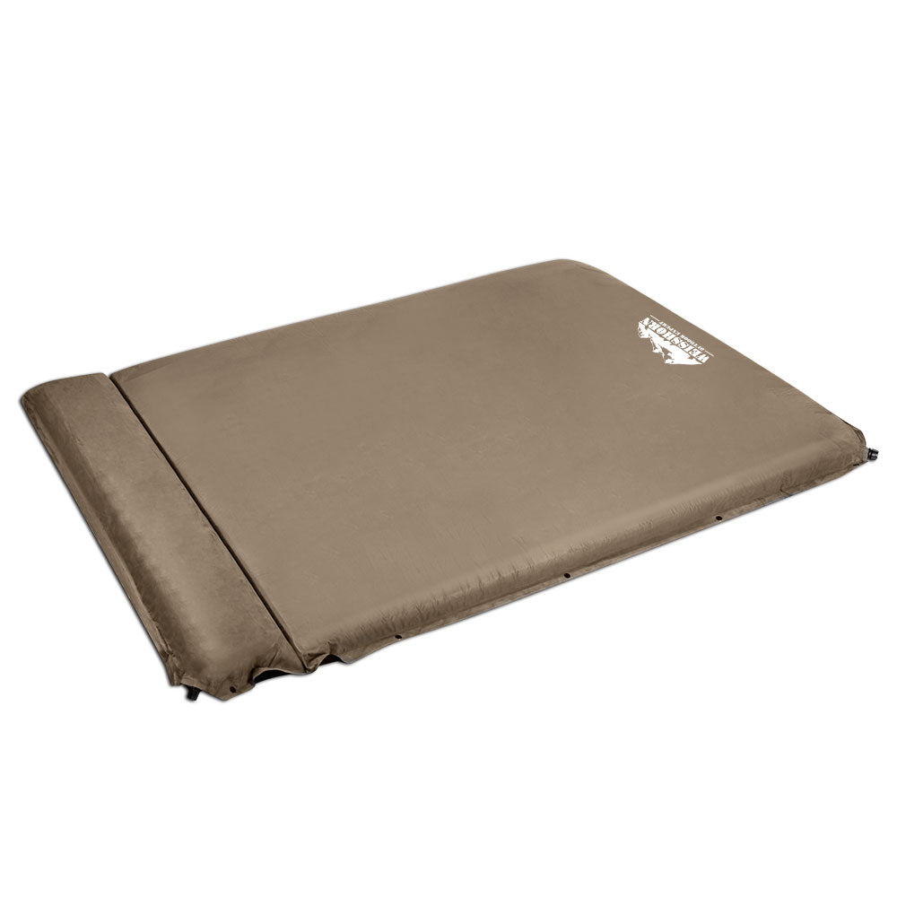 Weisshorn Double Size Self Inflating Mattress Mat 10CM Thick Coffee