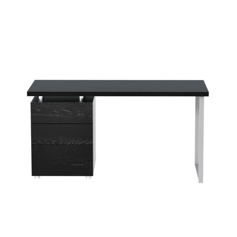 Artiss Metal Desk with 3 Drawers - Black