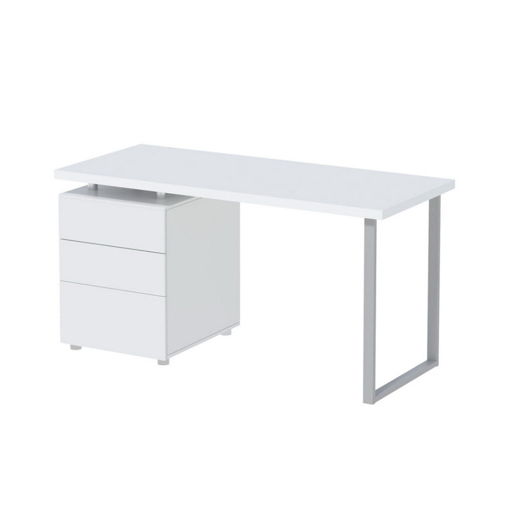 Artiss Metal Desk with 3 Drawers - White