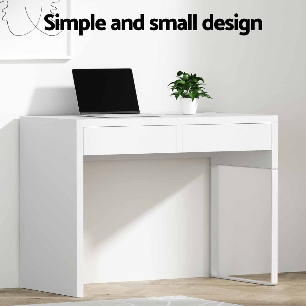 Artiss Metal Desk with 2 Drawers - White