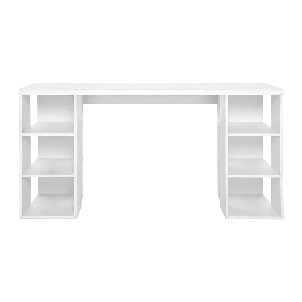 Artiss 3 Level Desk with Storage & Bookshelf - White