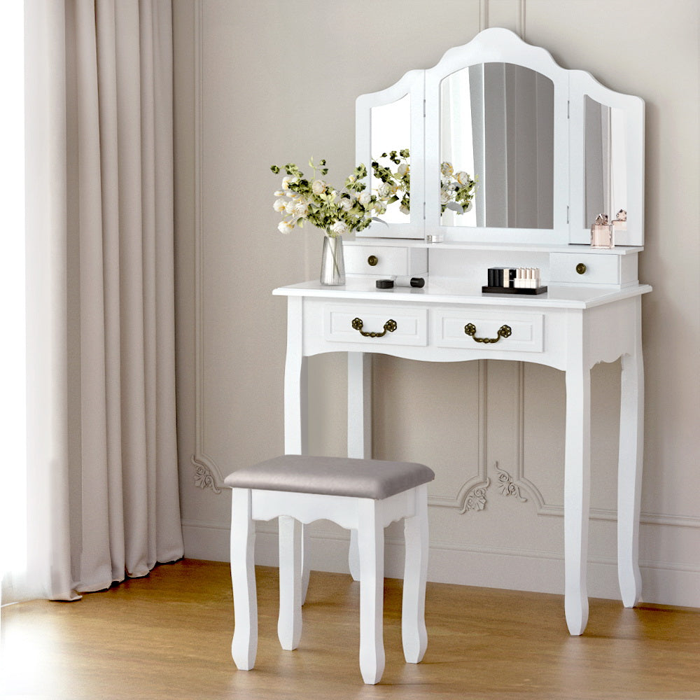 Artiss Dressing Table with Mirror - White