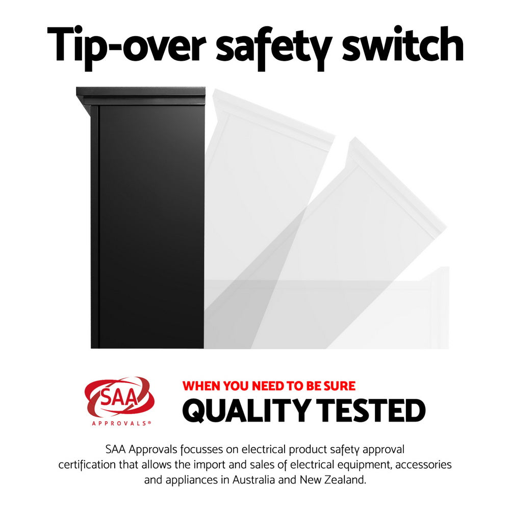 Devanti 2000W Electric Fireplace Mantle Portable Fire Log Wood Heater 3D Flame Effect Black