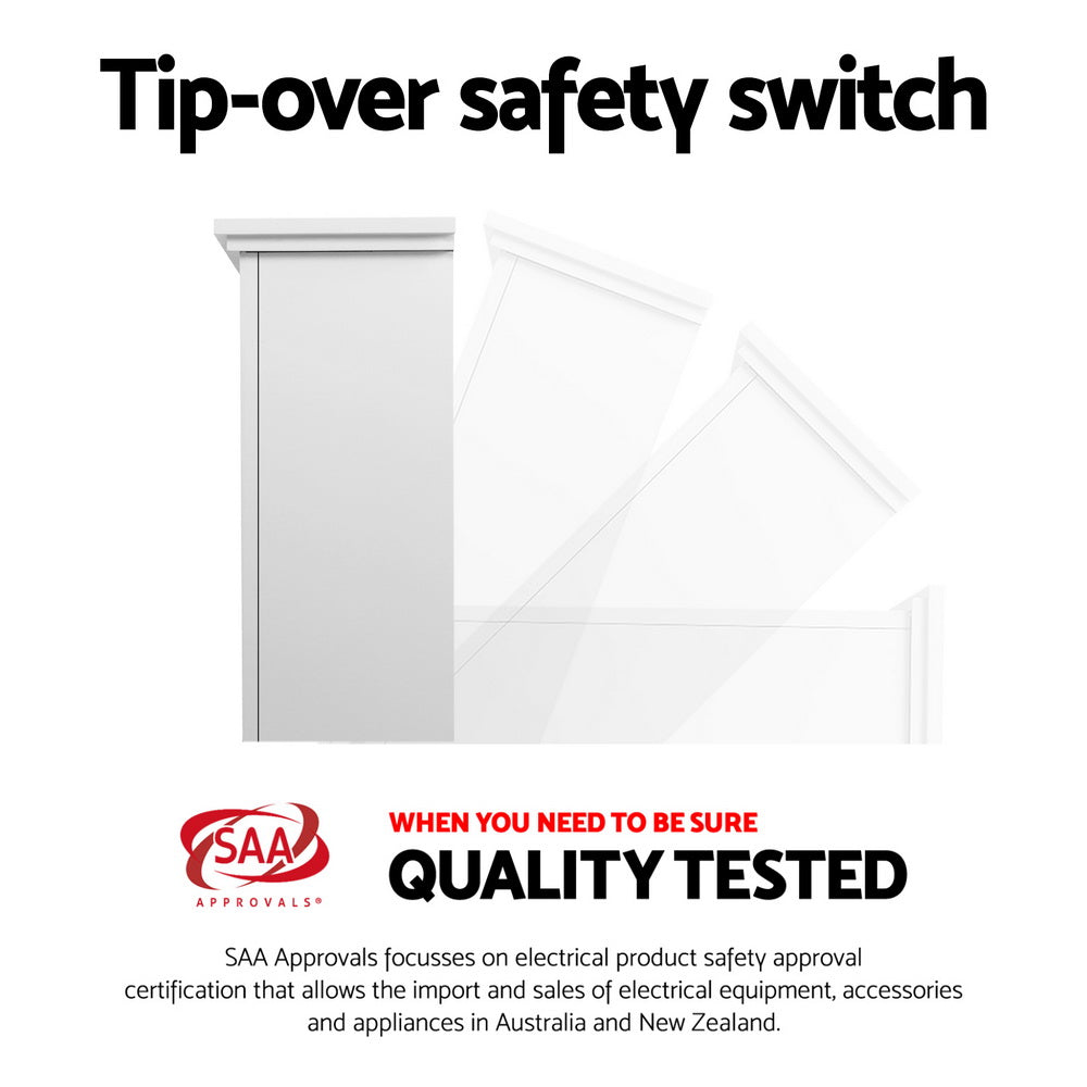 Devanti 2000W Electric Fireplace Mantle Portable Fire Log Wood Heater 3D Flame Effect White