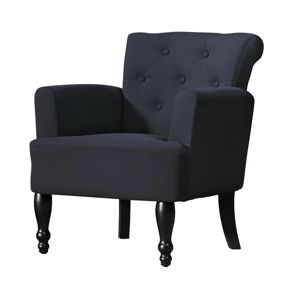 Artiss French Lorraine Chair Retro Wing - Black