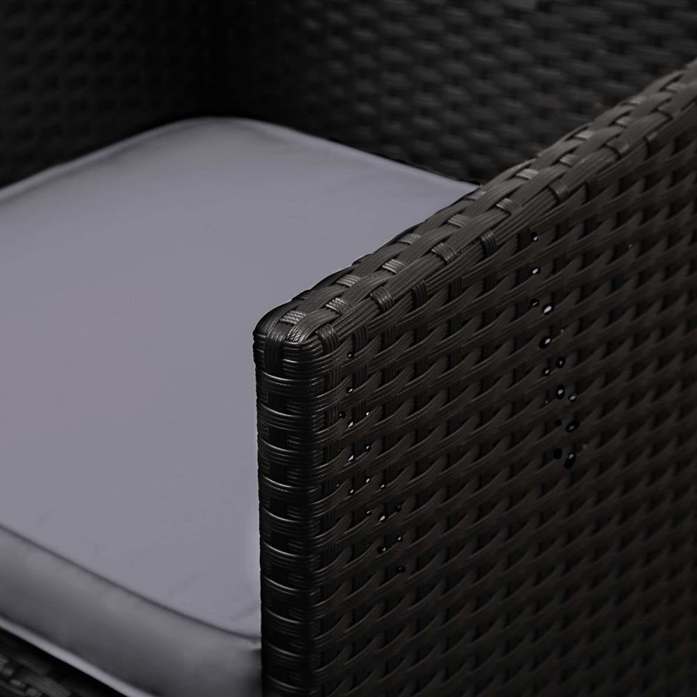 Gardeon 5 Piece Wicker Outdoor Dining Set - Black