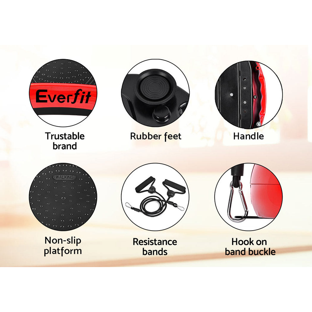 Everfit Vibration Machine Plate Platform Body Shaper Home Gym Fitness Red