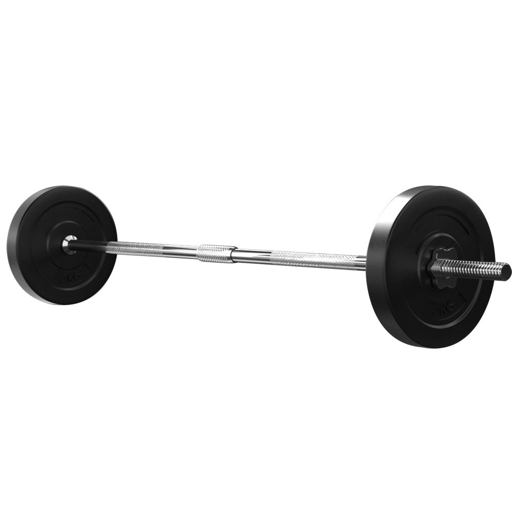 18KG Barbell Weight Set Plates Bar Bench Press Fitness Exercise Home Gym 168cm