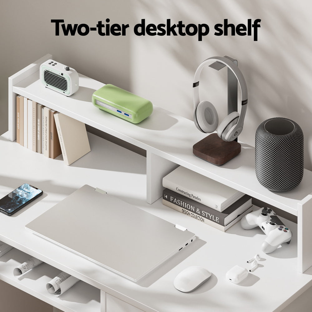 Artiss Office Computer Desk with Storage - White