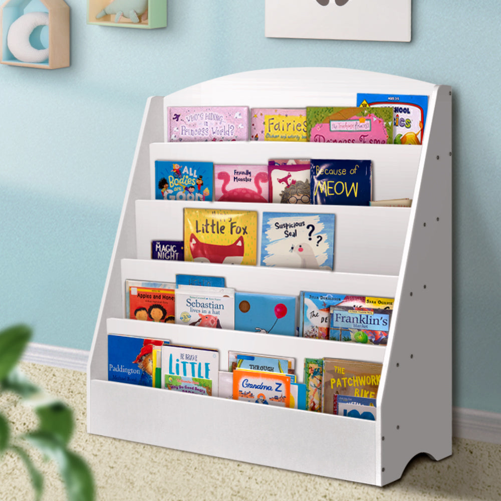 Keezi 5 Tiers Kids Bookshelf Magazine Rack Shelf Organiser Bookcase Display