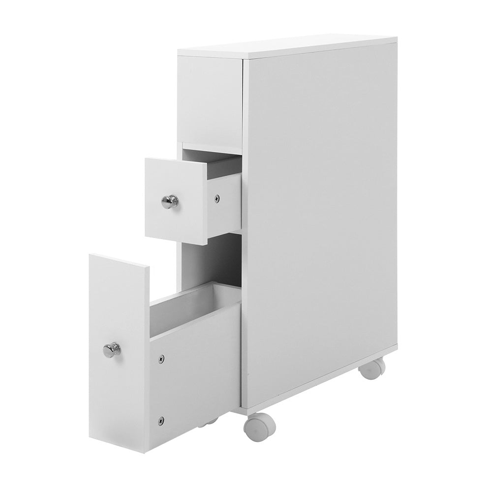 Artiss Bathroom Cabinet Toilet Storage Caddy Holder w/ Wheels