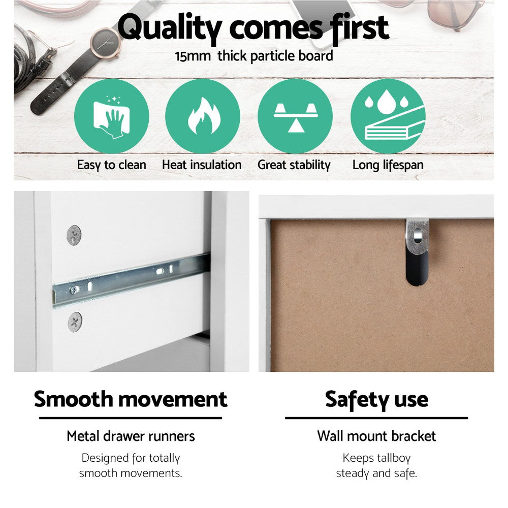 Artiss 6 Chest of Drawers Tallboy Cabinet Storage Dresser Table Bedroom Storage