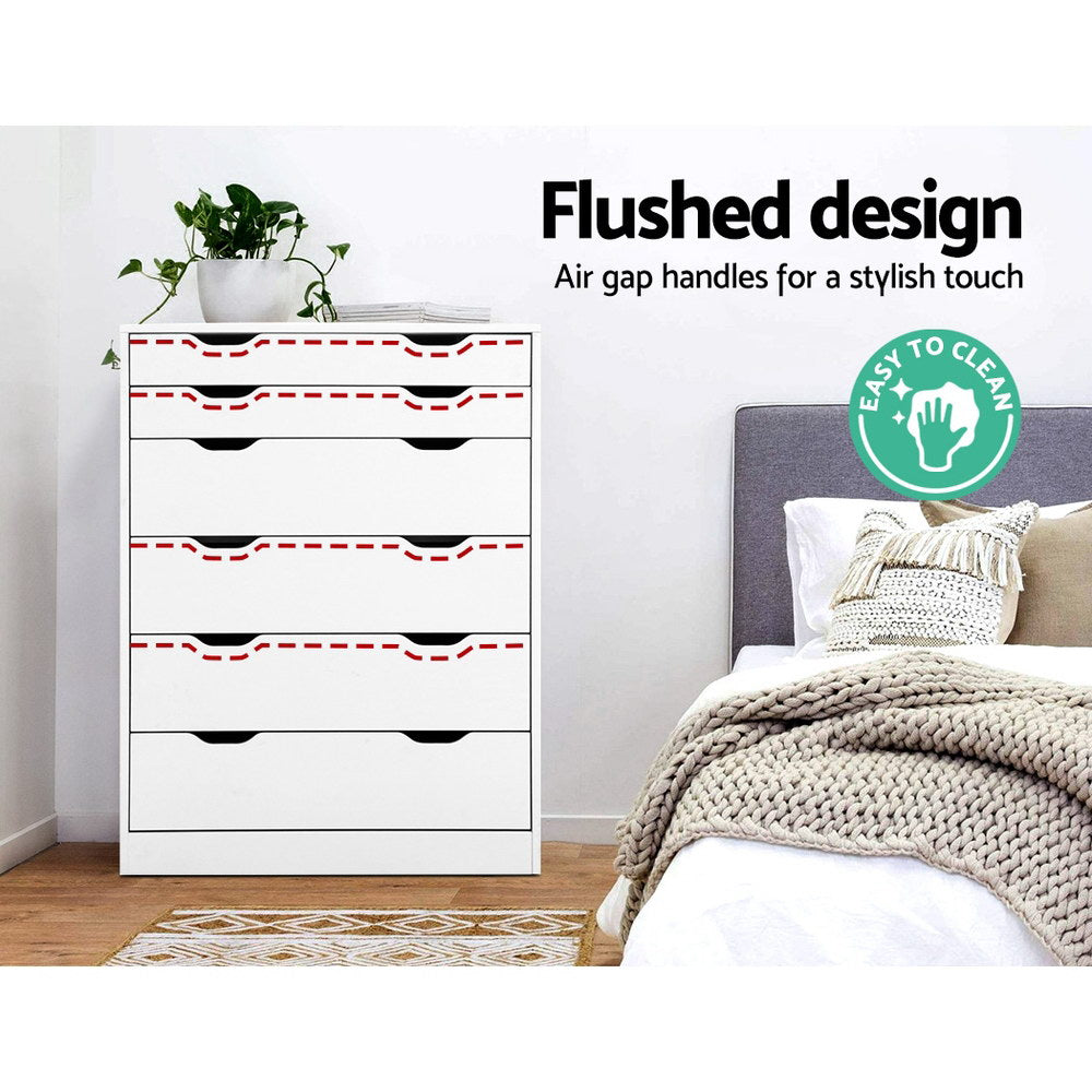 Artiss 6 Chest of Drawers Tallboy Cabinet Storage Dresser Table Bedroom Storage