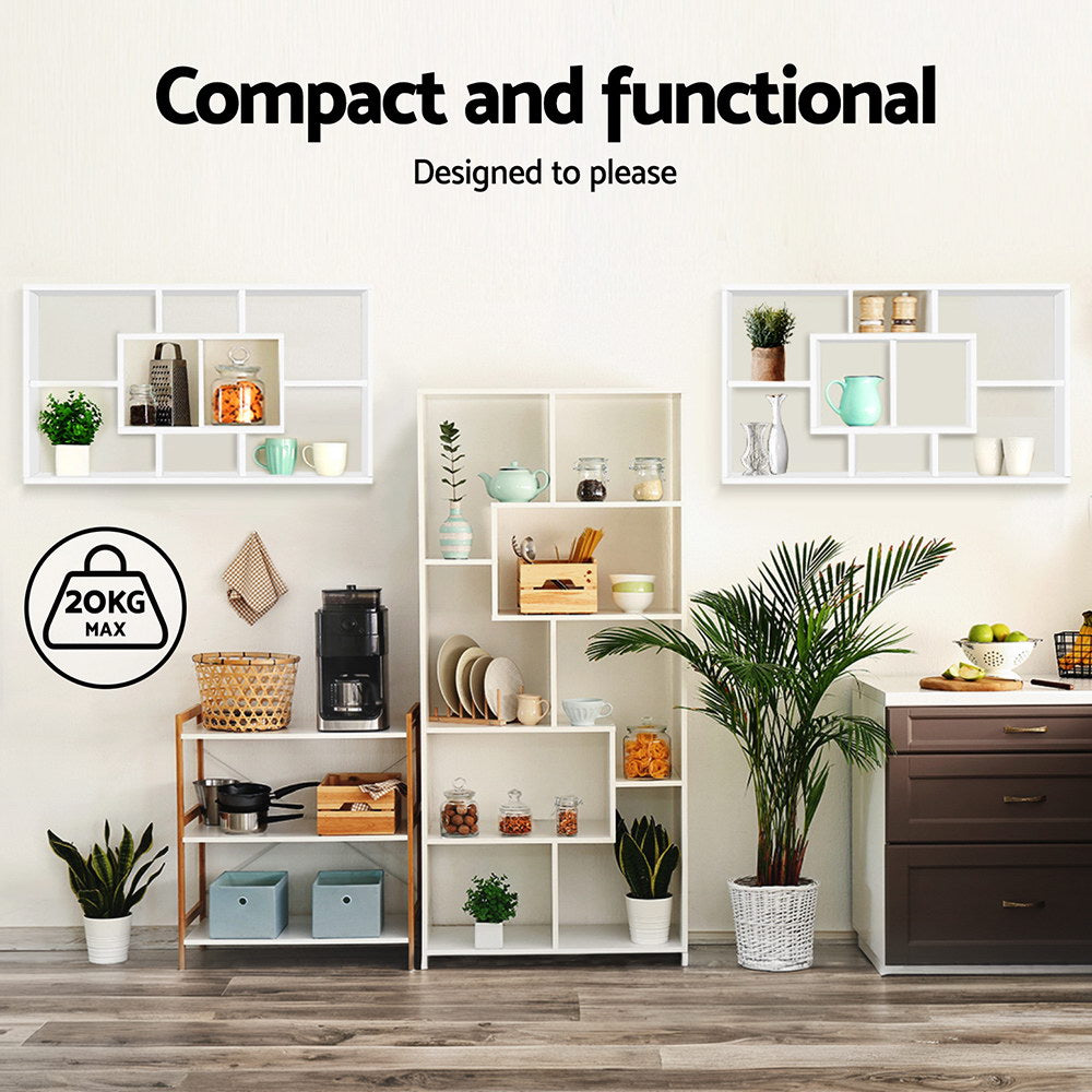 Artiss Floating Wall Shelf DIY Mount Storage Bookshelf Display Rack White