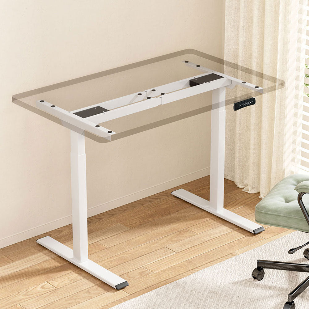 Artiss Standing Desk Sit Stand Motorised Adjustable Frame Only White Dual Motor