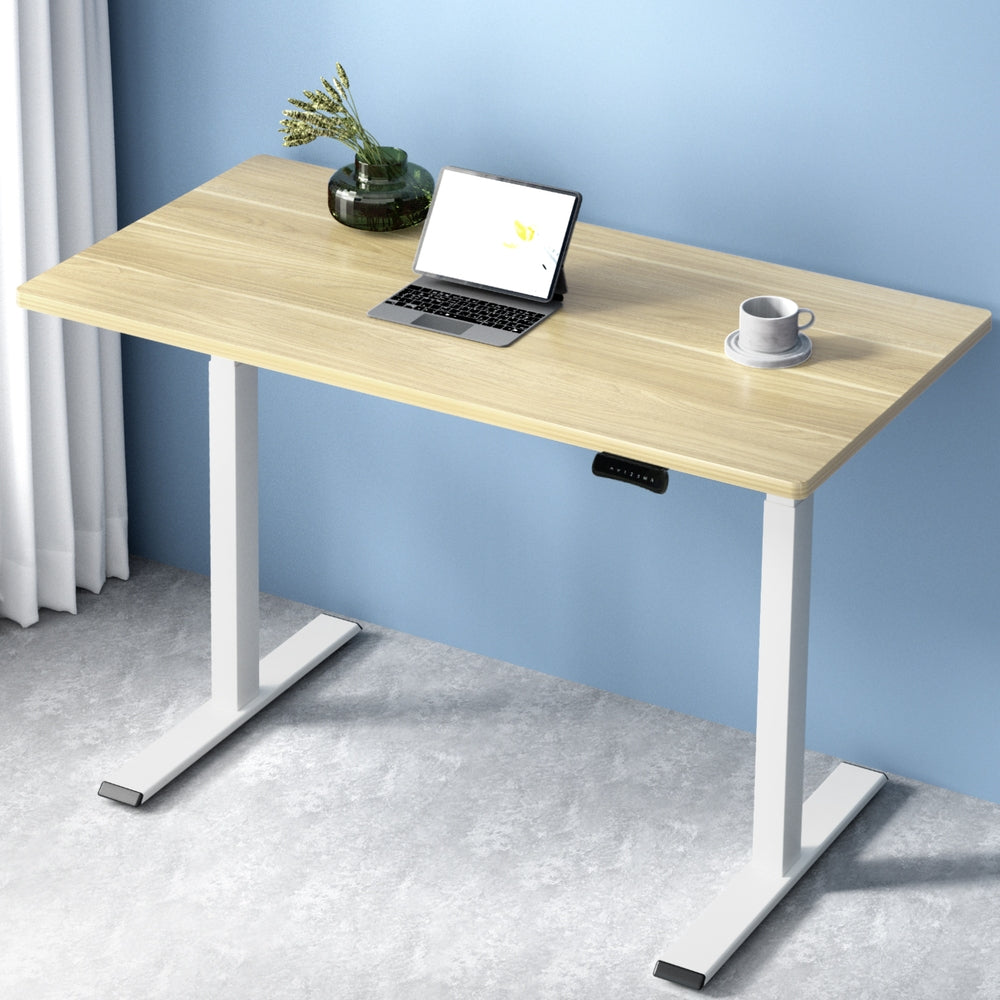 Artiss Standing Desk Electric Height Adjustable Sit Stand Desks White Oak