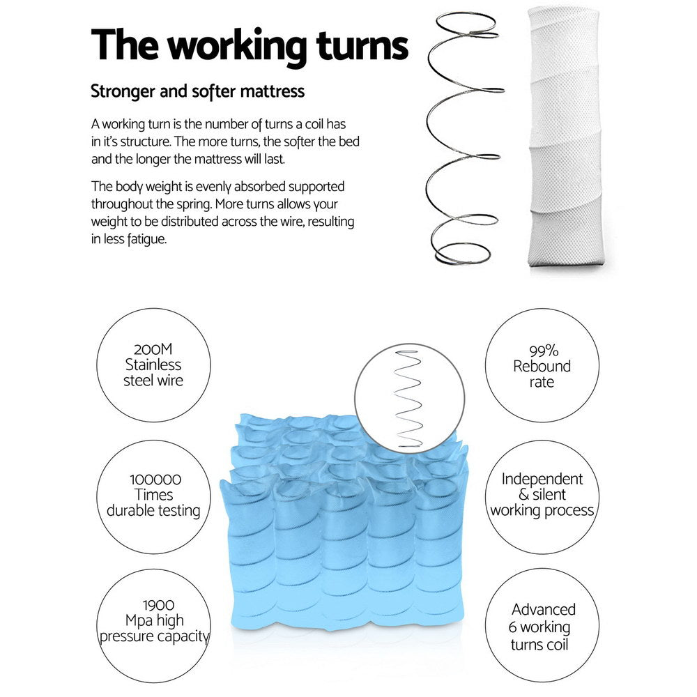 Giselle Bedding Rostock Euro Top Pocket Spring Mattress 27cm Thick Queen