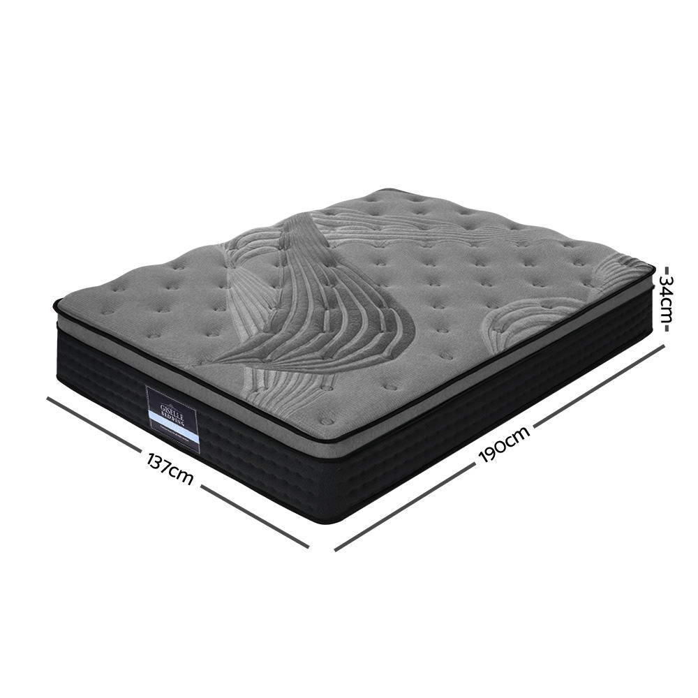 Giselle Bedding Alanya Euro Top Pocket Spring Mattress 34cm Thick Double