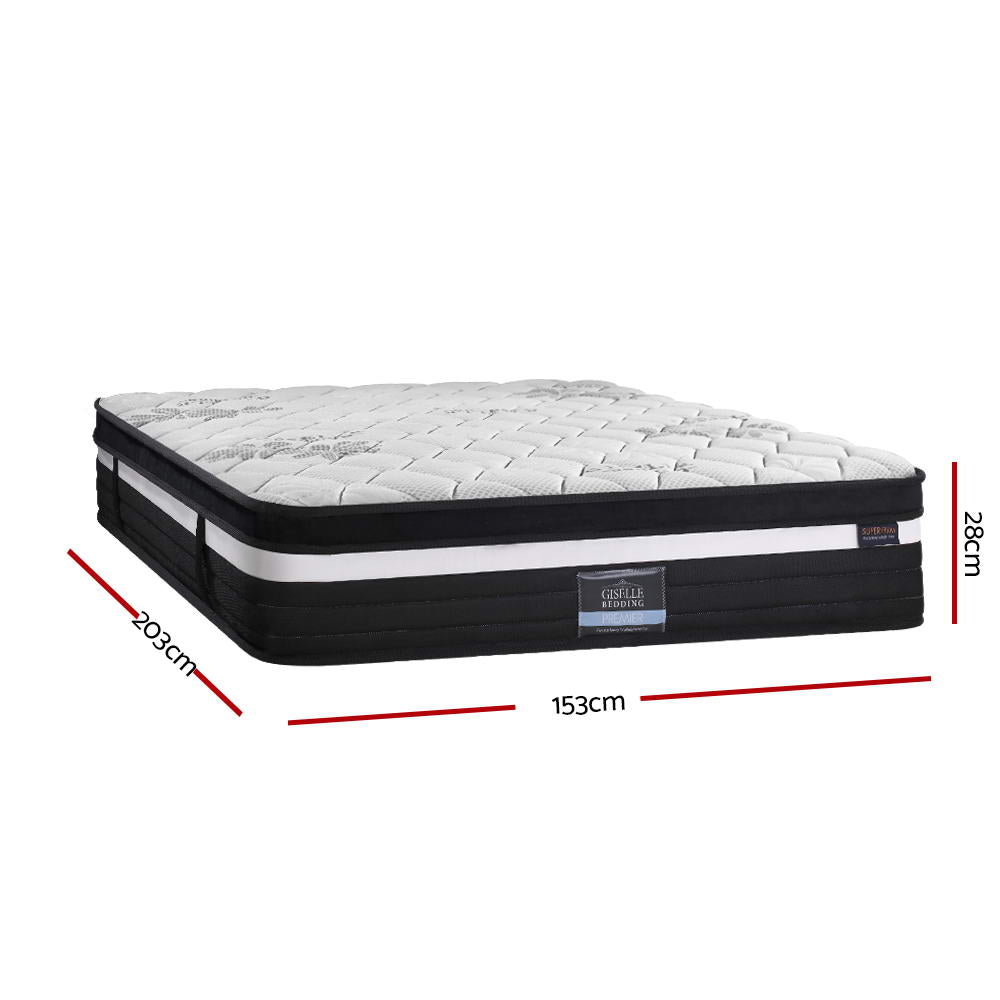 Giselle Bedding Regine Euro Top Pocket Spring Mattress 28cm Thick - Queen