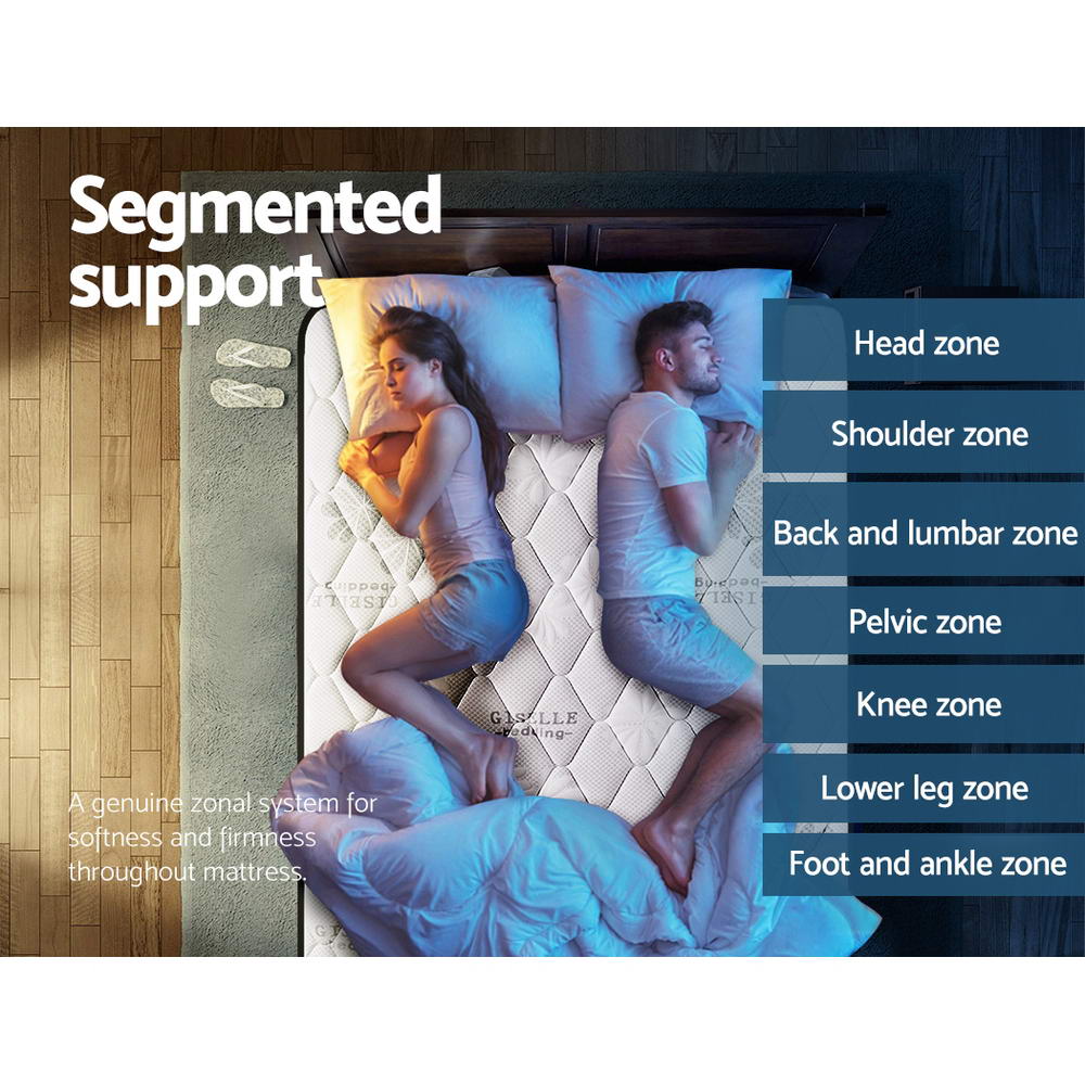 Giselle Bedding Regine Euro Top Pocket Spring Mattress 28cm Thick - Queen