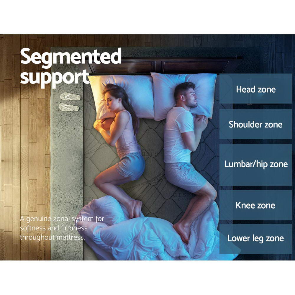 Giselle Bedding Wendell Pocket Spring Mattress 22cm Thick Queen