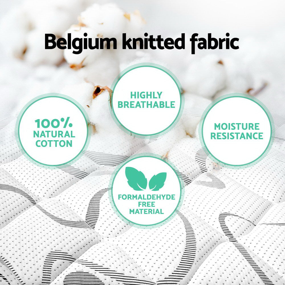 Giselle Bedding Mykonos Euro Top Pocket Spring Mattress 30cm Thick King