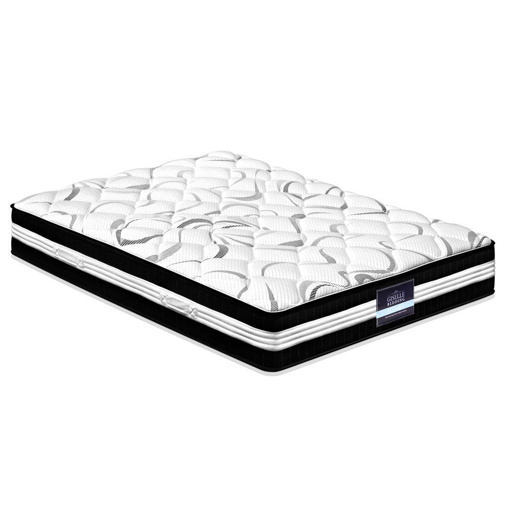 Giselle Bedding Mykonos Euro Top Pocket Spring Mattress 30cm Thick Queen