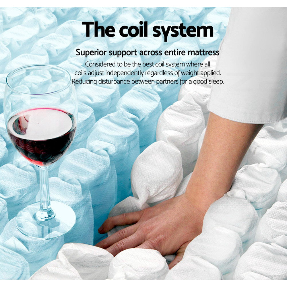 Giselle Bedding Mykonos Euro Top Pocket Spring Mattress 30cm Thick Single