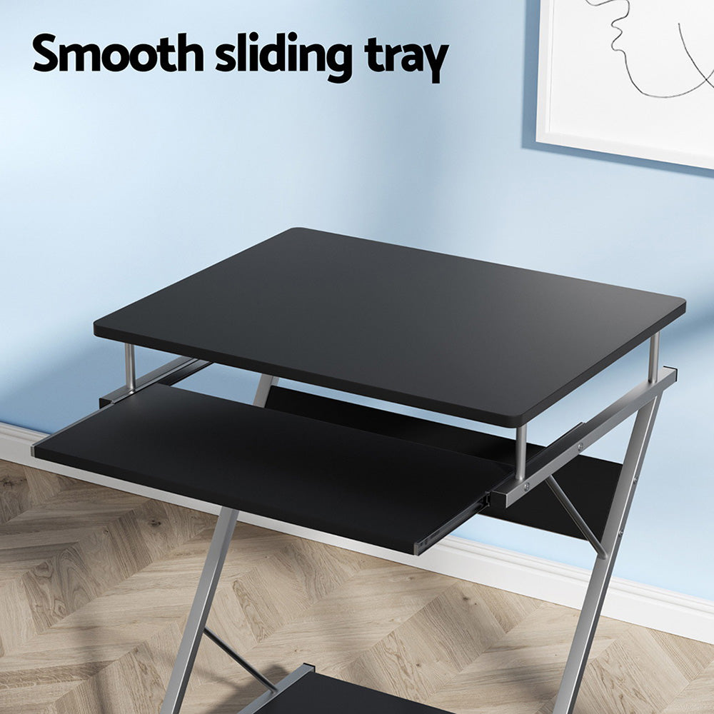 Artiss Metal Pull Out Table Desk - Black