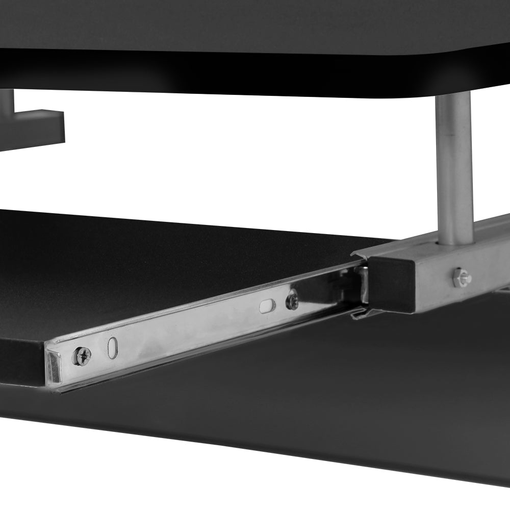 Artiss Metal Pull Out Table Desk - Black