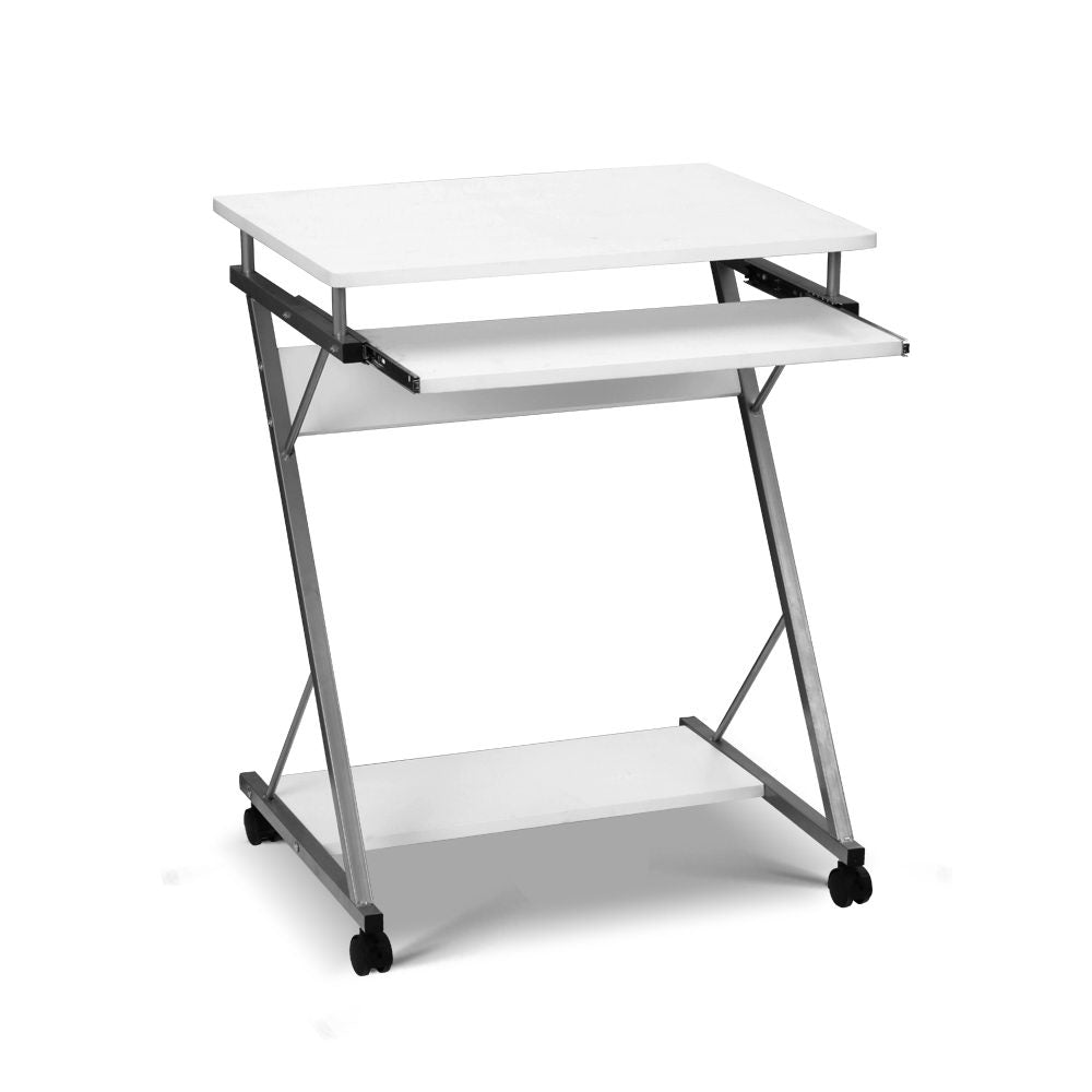 Artiss Metal Pull Out Table Desk - White