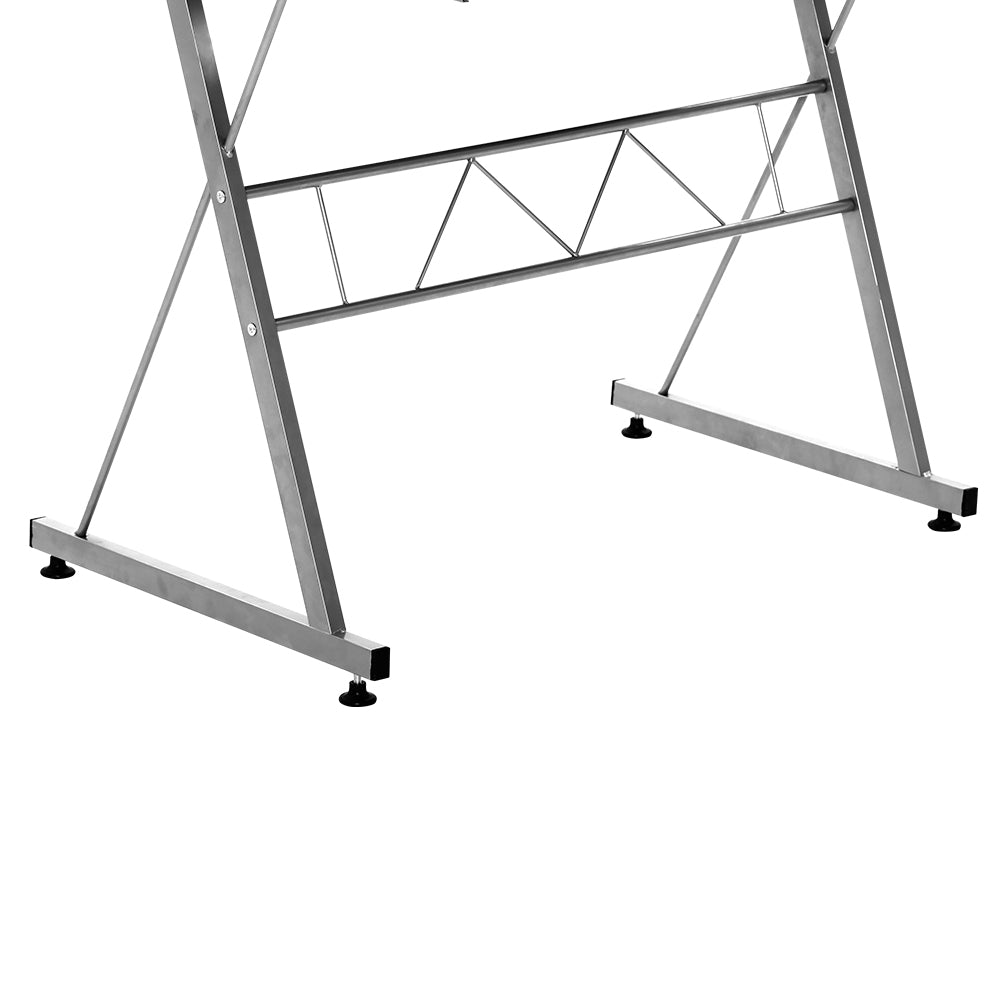 Artiss Corner Metal Pull Out Table Desk - White