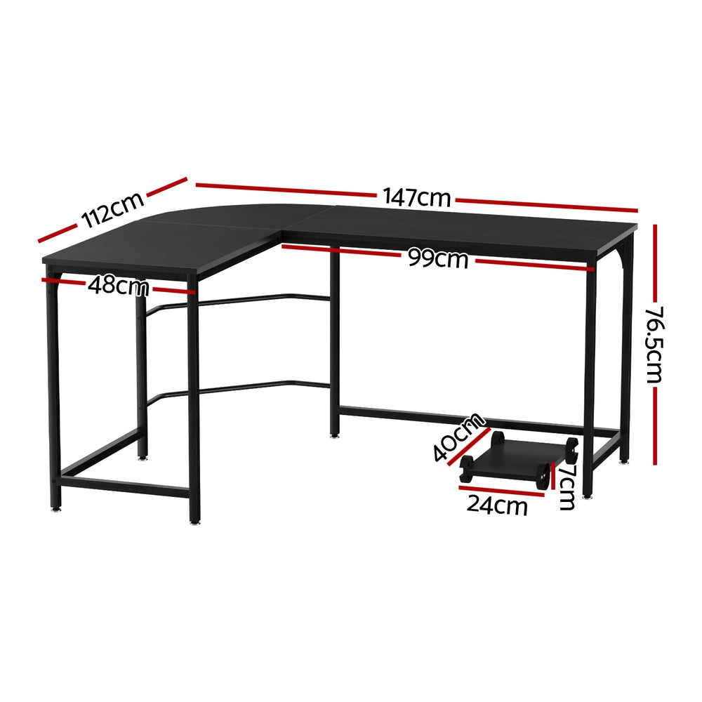 Artiss Corner Computer Desk L-Shaped Student Home Office Study Table Workstation