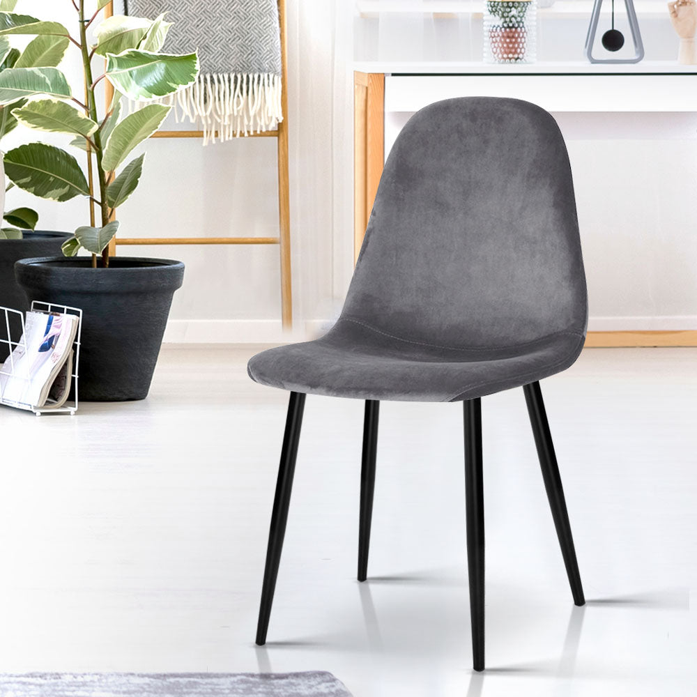 4 X Artiss Dining Chairs Dark Grey