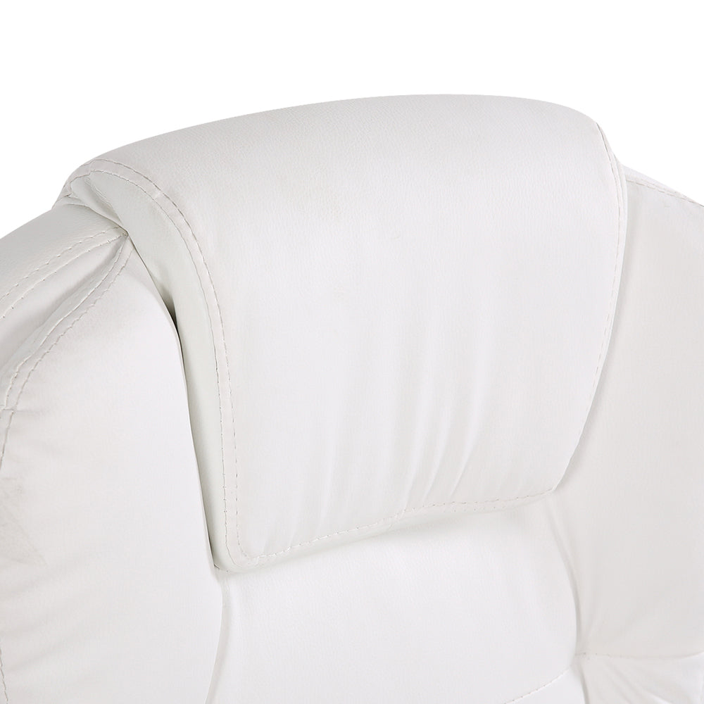 Artiss Massage Office Chair 8 Point PU Leather Office Chair - White